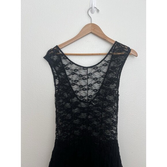 Free People French Courtship Lace Slip Handkerchief Hem Dress Whimisgoth Witch M - Picture 4 of 11